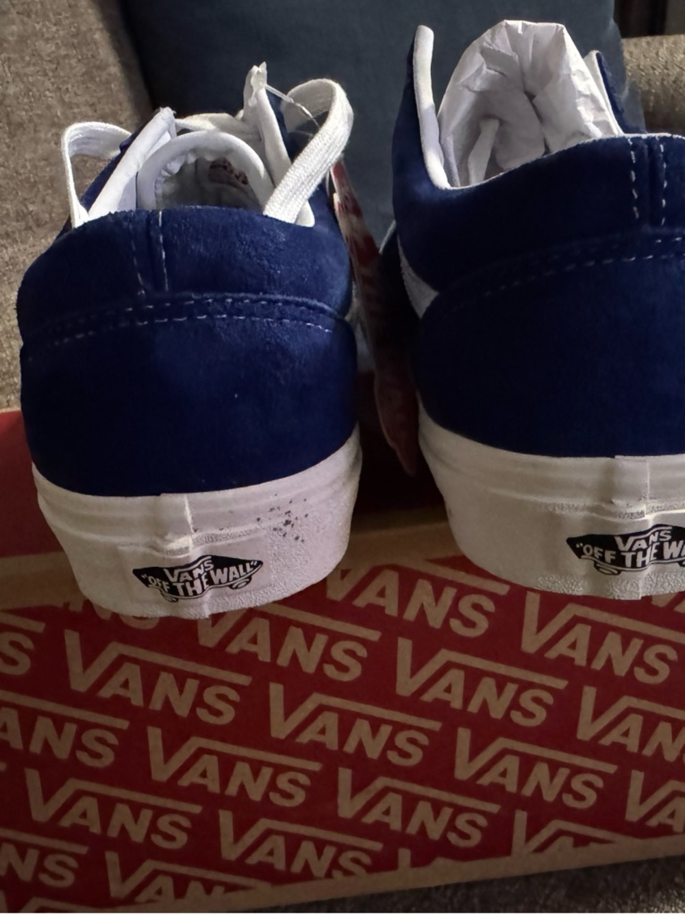 Vans Old Skool Suede Sneakers - Blue White - Picture 3 of 8